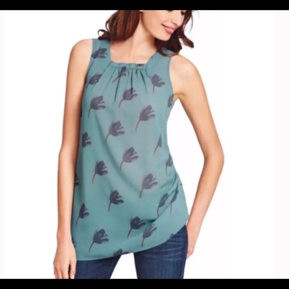 Cabi Tunic Blouse with Tulip print design size S